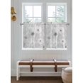 thumbnail image 7 of Half Window Curtain 36 Inches Long, White Green Dandelion Window Treatment Curtain Drapes, Grey Floral Leaves Small Tier Curtains for Bathroom Over Sink, 27.5"x36", 2 Panels, 7 of 7