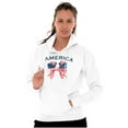 thumbnail image 3 of Cute Patriotic America Ribbon Bow Women Plus Size Graphic Pullover Hoodie Brisco Brands 5X, 3 of 5