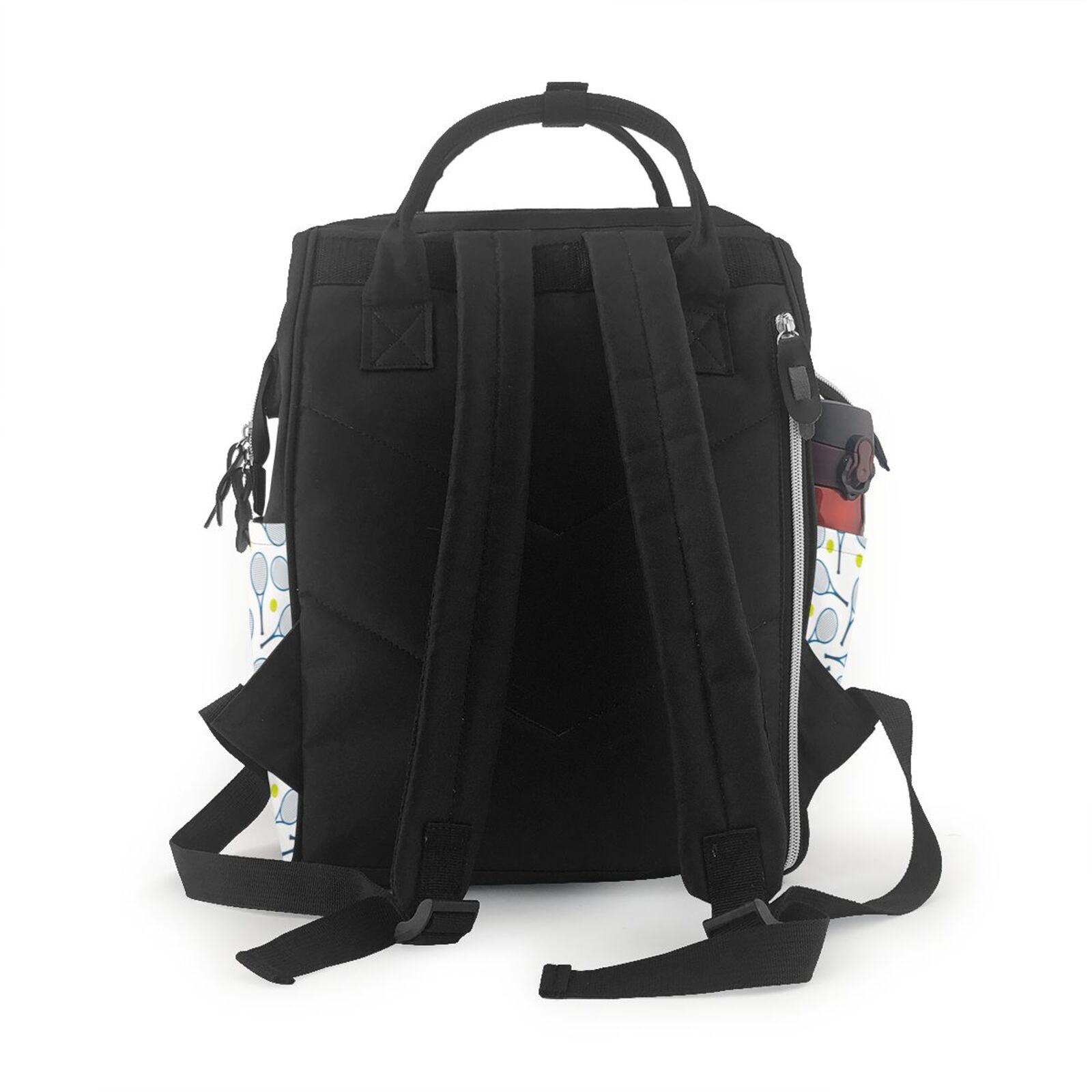 Fuzoiu Tennis Rackets And Balls Print Diaper Bag Backpack,Baby Essentials Travel Tote,Multi function Waterproof Diaper Bag, Travel Essentials Baby Bag - Unisex