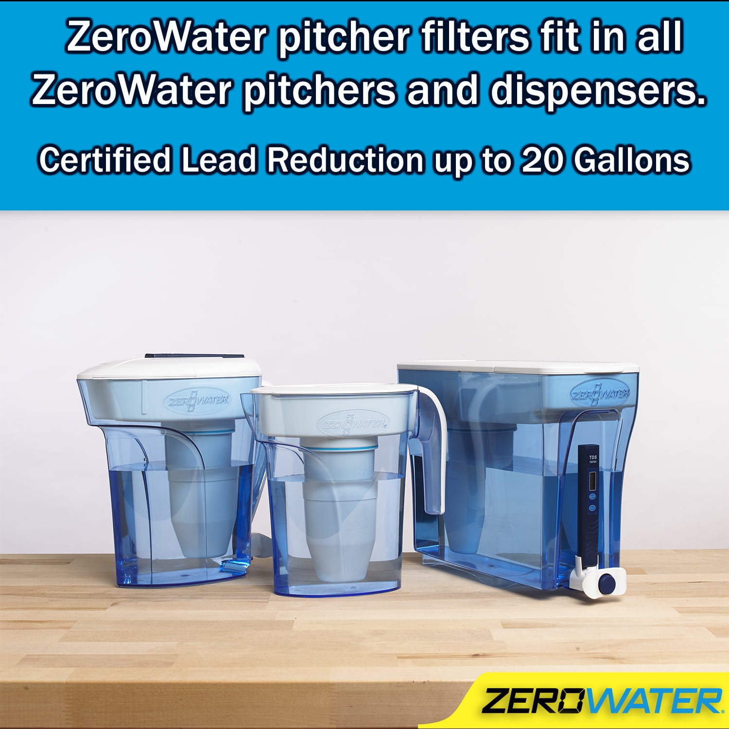 ZeroWater® 4-Pack Replacement Water Filters for all ZeroWater® Models  ZR-006 - White