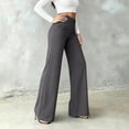 thumbnail image 5 of Edvintorg Womens Dress Pants Plus Size Fashion High Waisted Business Dressy Wide Leg Trousers With Buttons Women Work Pants Gray XXXL, 5 of 6