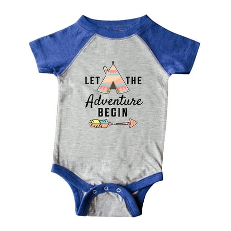 

Inktastic Let The Adventure Begin with Tent and Arrow Gift Baby Boy or Baby Girl Bodysuit