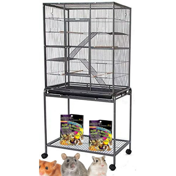 54" LARGE 3-Tiers Small Animal Critter House Habitat Cage With Narrow 1/2-inch Wire Spacing for Guinea Pig Ferret Chinchilla Sugar Glider Rats Mice Hamster Hedgehog Gerbil