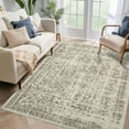 thumbnail image 5 of Volkmi Vintage Floral Area Rug – 10x13ft Camel, Washable Non-Slip Low Pile Carpet, Collapsible Distressed Accent Mat for Living Room, Bedroom Eco-Friendly, 5 of 8