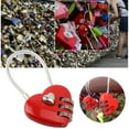 thumbnail image 4 of Combinaison de Code en Forme de Cœur 3 Chiffres Serrure de Bagage Mot de Passe Cadenas de Sécurité pour Couple (Rouge), 4 of 9