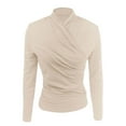 thumbnail image 6 of SHITINN Womens Slim Fitted Deep V Neck Wrap Top Long Sleeve T Shirts Short Sleeve Womens Tops Blouse for Women Tops for Women Trendy Summer, 6 of 8