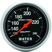 AUTO METER 3432 2-5/8IN WATER TEMP, 120- 240F, 6FTTUBING, MECH