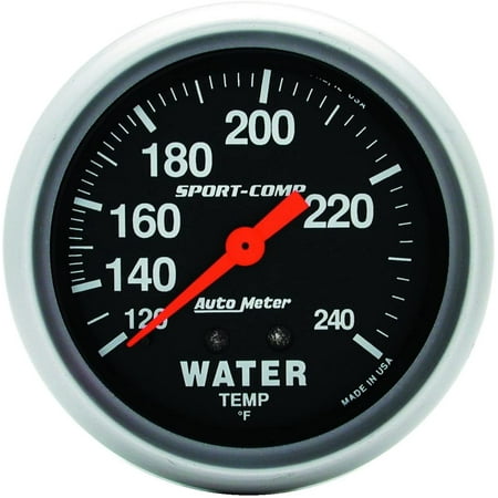 AUTO METER 3432 2-5/8IN WATER TEMP, 120- 240F, 6FTTUBING, MECH