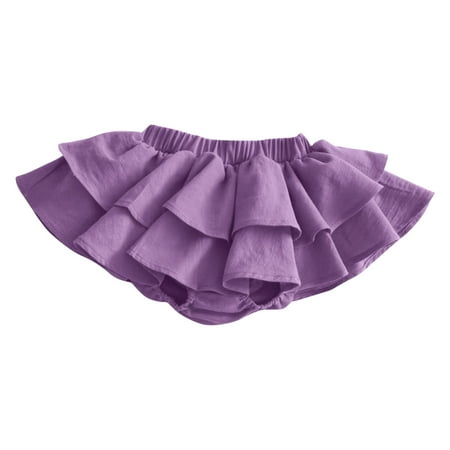 HaiMao Baby Girls Bloomer Skirt Clearance Shorts Bowknot Ruffle Diaper Cover Shorts Briefs Cute Bloomers Underpants Purple 2-3 Years