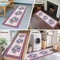 thumbnail image 5 of 4th of July 2'x6' Runner Rugs for Hallway Kitchen Bedside Non Slip, Red Blue Patriotic Flowers Star Stripes Wooden Entryway Rug Runners with Rubber Backing, Long Carpet Runner for Laundry Room, 5 of 8