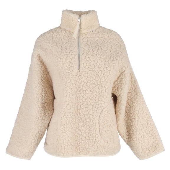 Pre-Owned Acne Studios Half Zipped Fleece Sweater in Cream Acrylic