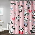 thumbnail image 3 of Cute Cartoon Panda Shower Curtain,Pink Kawaii Panda Kids Girls Bath Curtain,Funny Hearts Bear Decoration Waterproof Shower Curtain 72" W x 84" H,with 12 Plastic Hooks, 3 of 6