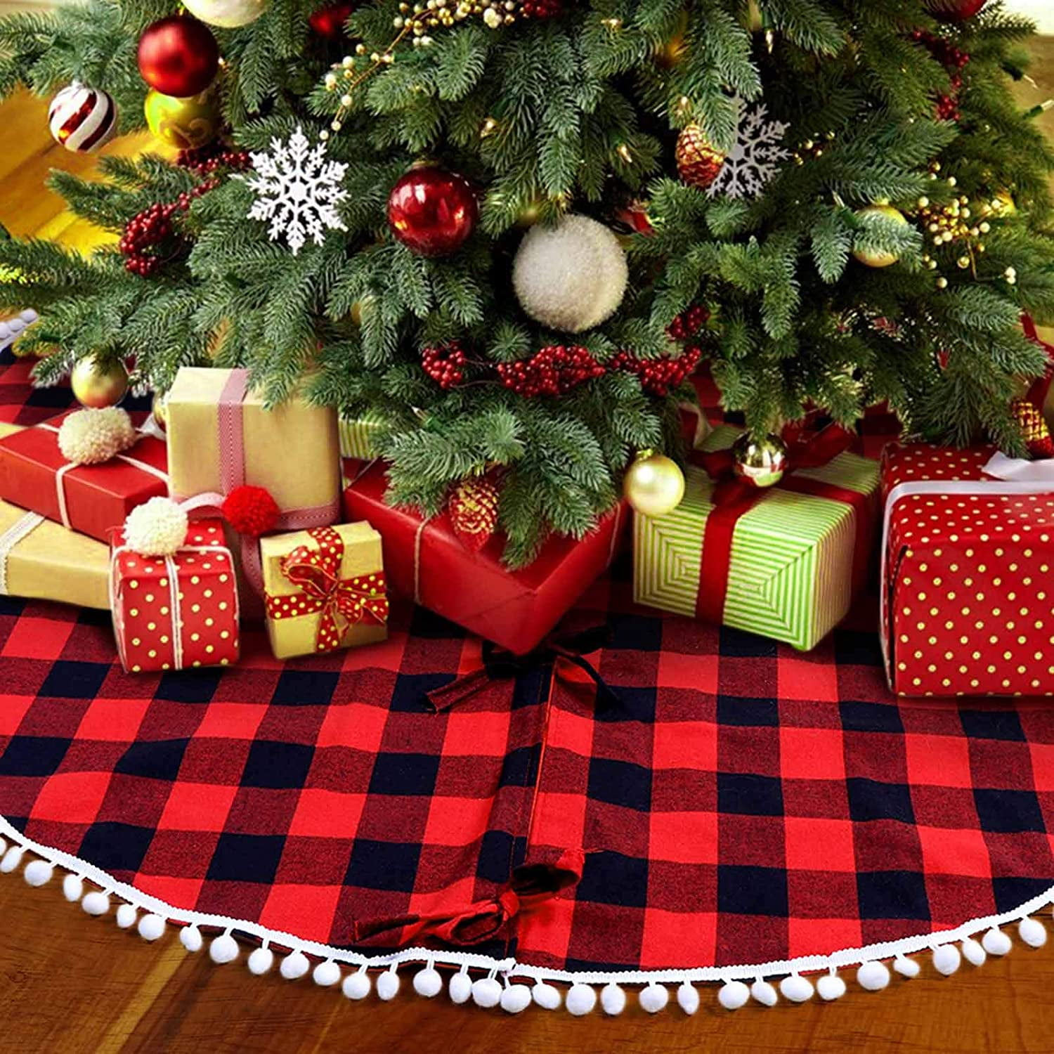 Plaid christmas tree skirt canada best sale