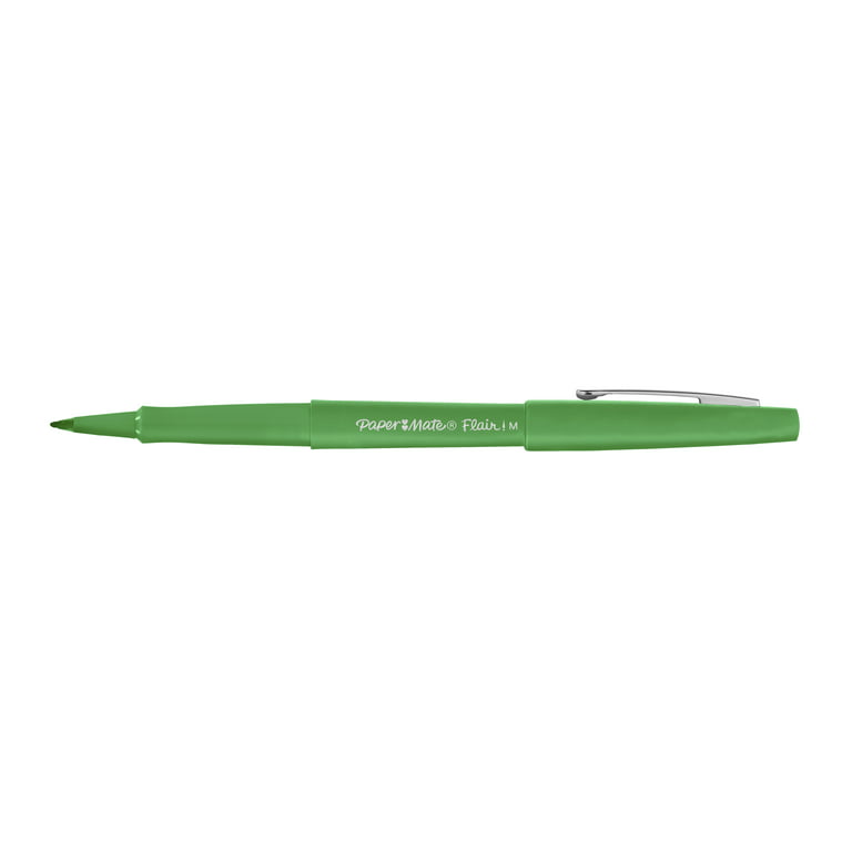  Paper Mate 8440152 Point Guard Flair Needle Tip Stick Pen,  Green Ink, 0.7mm, Dozen : Porous Point Pens : Office Products