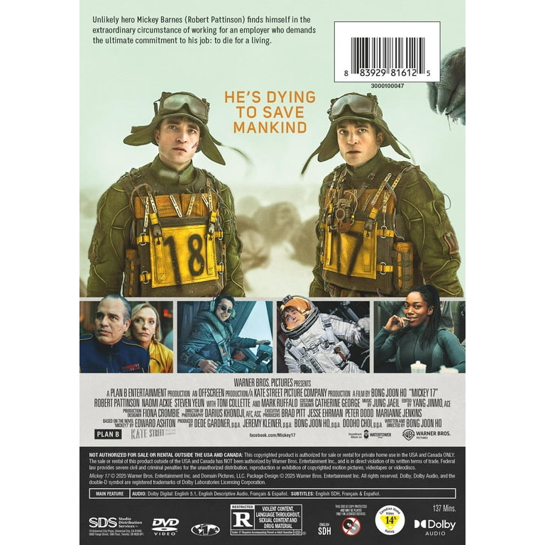 Free Shipping! SDS Mickey 17 DVD Science Fiction Adventure Fantasy