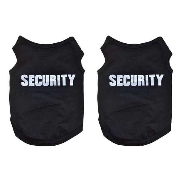 2X Ropa de Invierno para Mascotas Camiseta Chaleco de Gato Perro Perrito Abrigo Vestido Suéter Atuendo "Security", Negro L