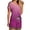 Purple, variant on Fashion 2 Piece Outfits for Women V Neck Shorts Sleeve Two-piece Comfortable Home Pajamas Set Sports Set