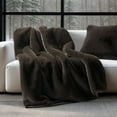 thumbnail image 5 of EVERGRACE Luxury Soft Faux Chinchilla Fur Throw Blanket for Couch, Warm Thick Heavy Winter Throw Blanket 1220GSM for Bed, Fluffy Cozy Mink Blanket with Reversible Velvet, Espresso Mink, 50''x60'', 5 of 8