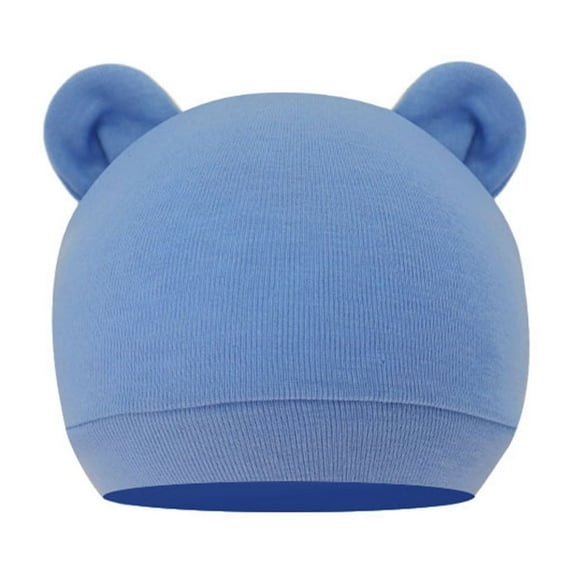 URTERYSER Baby Hat with Ears Cotton Warm Newborn Accessories Baby Girls Boys Autumn Winter Hat for Kid Infant Toddler Caps Sky Blue