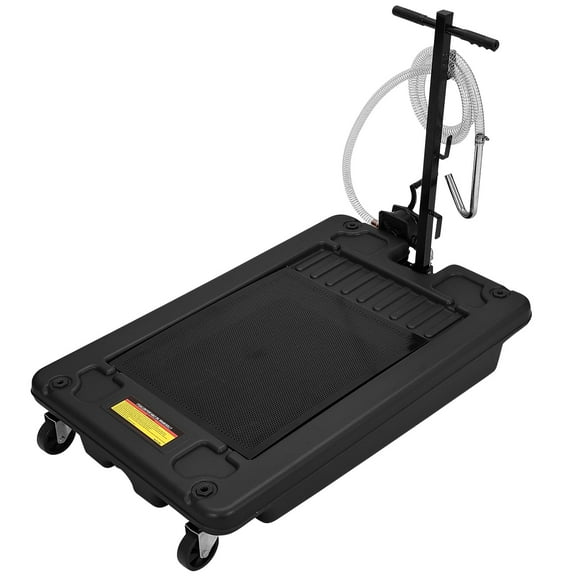 17 Gallon Oil Change Pan,Oil Drain Pan with Manual Pump & 8 Ft Hose,Portable Folding Handle Oil Drain Cart  for Truck Cars SUVs