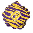 thumbnail image 2 of Carolines Treasures CJ1022-FC-Parent Set of 4 Monogram Initial Tiger Stripe Purple Gold Foam Coasters 3 1/2 x 3 1/2, 2 of 3