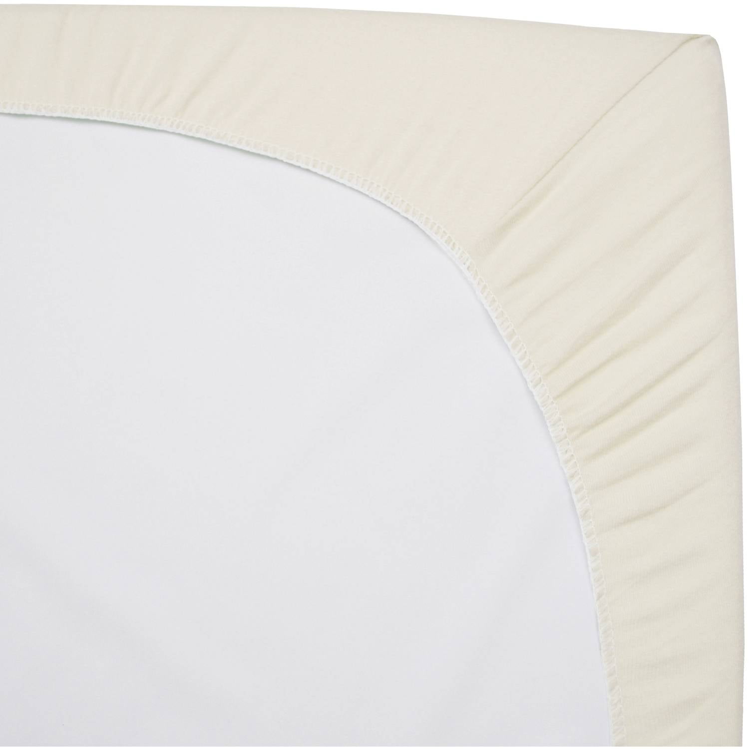 American Baby Company 2 Pack 100% Natural Cotton Fitted Mini Crib Sheets 38" x 24" - Soft & Breathable Small Nesting Portable Sheets, Fits Pack N Play Mattresses, Ecru, for Boys & Girls