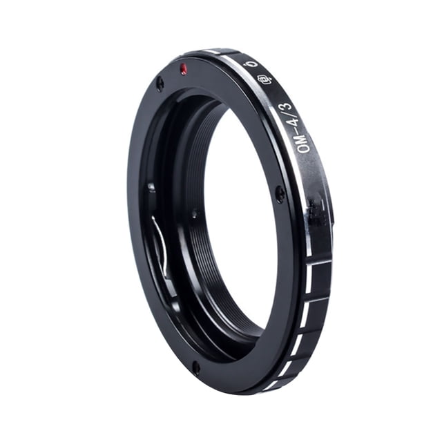 NATEFEMIN Adaptateur Caméra 4/3 pour Objectif OM, Contrôle Manuel de l'Ouverture, Aluminium Anodisé