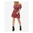 thumbnail image 2 of SANCTUARY $139 Womens New 1639 Maroon Floral Short Sleeve Peasant Dress M B+B, 2 of 3