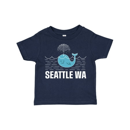 

Inktastic Seattle Washington Cute Whale Travel Gift Toddler Boy or Toddler Girl T-Shirt