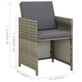 thumbnail image 4 of vidaXL Garden Chairs 2 pcs with Cushions Poly Rattan Grey, 4 of 5