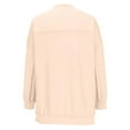 thumbnail image 4 of Fiaer,Button up Sweatshirt for Women Plus Size Long Sleeve Loose Henley Neck Pullover Loose Fit Seam Irregular Hem No Hooded Hoodies Beige M, 4 of 5