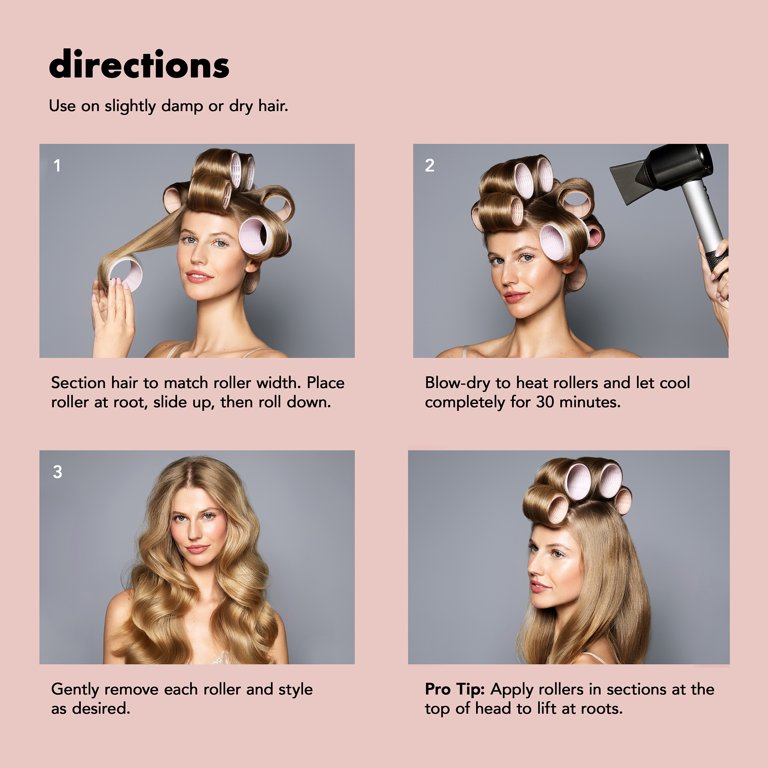 七五三掛龍也 BRILLER Hair Treatment 4本セット The Hair Edit Ceramic Volumizing Hair Rollers, Large, Pink, 9pk