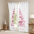 thumbnail image 3 of Manfei Kawaii Christmas Tree Blackout Curtains Set of 2 (52x84 Each), Pink Cartoon Snowflake Window Curtains, Cute Princess Style Curtains and Drapes, Window Curtains Bedroom Decor, 3 of 6