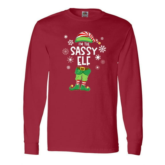 Inktastic Funny Christmas I'm the Sassy Elf with Shoes and Hat Long Sleeve T-Shirt