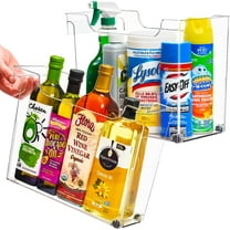 Sorbus Roll-Out Bins with Wheels & Handles - 2 Sizes - Clear Plastic Containers for Kitchen, Pantry, Laundry, & Under Sink - Ideal for Cleaning Supplies & Cabinet Storage