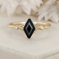 thumbnail image 3 of Rhombus Cut Lab Created Black Onyx & diamond Engagement Ring in 925 Sterling Silver Elegant Black Gemstone Ring for Women Timeless and Sophisticated Bridal Jewelry, 3 of 6