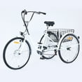 thumbnail image 5 of ChaoLink 26in Electric Tricycle for Adults 750W Motor, Electric Trike with 48V-16Ah Removable Battery.32 MPH Max Speed. 7-Speed Gears,4 Riding Modes,3 Wheel Electric BikeWhite, 5 of 8