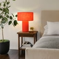 thumbnail image 4 of Moonlight Table Lamp - Crimson Red Linen Shade Dimmer Switch, 4 of 5