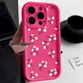 thumbnail image 3 of Funda de silicona mate con flores para iPhone, carcasa suave con flores para iPhone 15 Pro, 11, 13, 14, 12 Pro Max, XR, XS, X, 7, 8 Plus, SE, 3 of 5