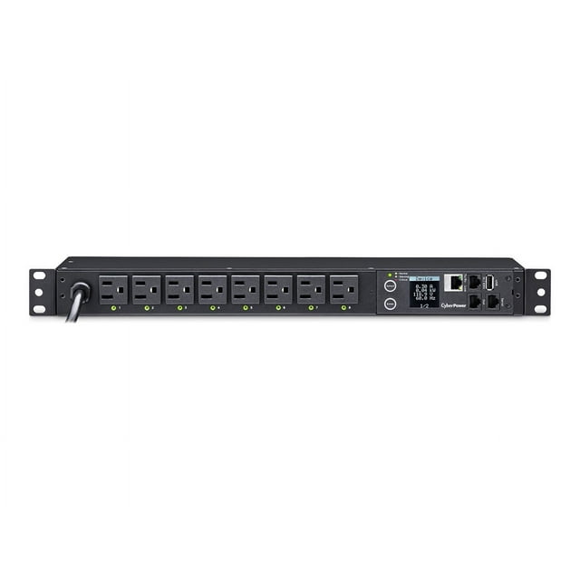 CyberPower Switched Series PDU41001 - Unité de distribution d'Énergie (Montable en Rack) - AC 100-120 V - Ethernet, RS-232 - Entrée : NEMA 5-15P - Connecteurs de Sortie : 8 (NEMA 5-15) - 1U - Cordon de 12 Pieds