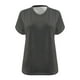 thumbnail image 3 of LLYWEY Camisetas de Mujer Talla Plus, Camisetas de Manga Corta Holgadas Casuales para Viaje, Blusas de Verano de Mujer con Cuello en V y Bloques de Color, Gris 5XL, 3 of 4