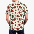 thumbnail image 4 of Balery Rose Flowers Printed Men’s Short Sleeve Polo Shirt, Midweight Men's Shirt,Golf Polo shirts -Small, 4 of 9
