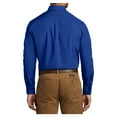 thumbnail image 2 of Mens Long Sleeve Professional Uniform Carefree Cotton/Polyester Poplin Shirt True Royal 4X-Large, 2 of 6