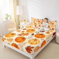 thumbnail image 2 of Manfei Farmhouse Pumpkin Fitted Sheet Full,Autumn Leaf Print Bed Set,3pcs,1 Fitted Sheet and 2 Pillowcases, 2 of 6
