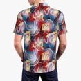 thumbnail image 3 of Balery Hawaiian Style Printed Men’s Short Sleeve Polo Shirt, Midweight Men's Shirt,Golf Polo shirts -Medium, 3 of 8