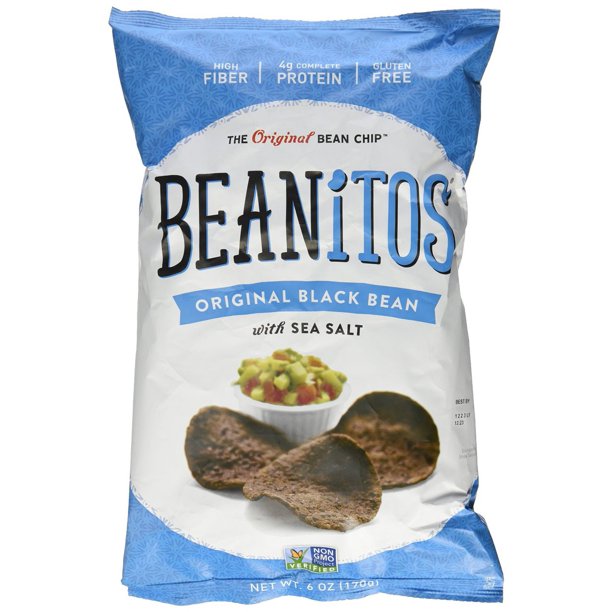 6 PACKS Beanitos Chips, Black Bean with Sea Salt, 6 Ounce