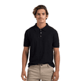 thumbnail image 4 of Tultex Men's 50/50 Sport Pique Polo Shirt, Short Sleeve, Textured Knit, USMCA Certified, Black, M, 4 of 5