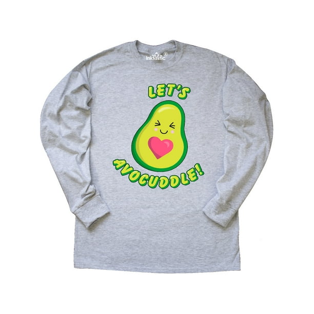 INKtastic - Let's Avocuddle Cute Avocado with Heart Long Sleeve T-Shirt - Walmart.com - Walmart.com