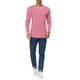 thumbnail image 2 of Camiseta de hombre de rayas Inspire Chic para el Día del Padre, cuello redondo, de manga larga, pulóver, 34 blanco rojo, 2 of 7