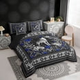 thumbnail image 3 of Erosebridal Howling Wolf Bedding Comforter Set, Bohemian Aztec Mandala Full Bedding Set, Black Gray Blue, Black Reversible 7pcs, 3 of 6